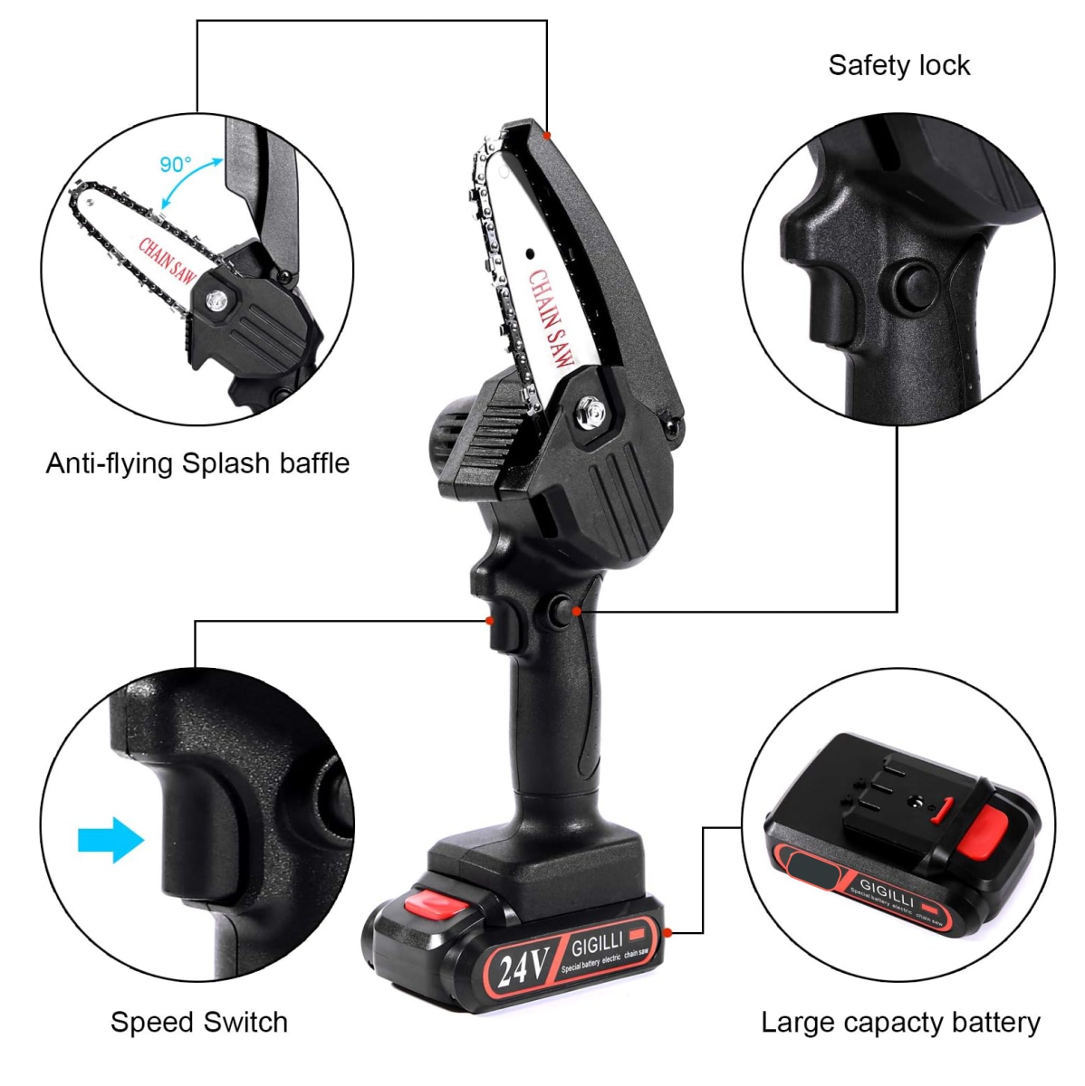 Motosierra Pro Doble Bateria Portatil